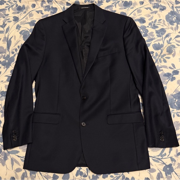 Lauren Ralph Lauren Black Label Slim 42L Navy Wool Blazer 2 Button Sport Coat